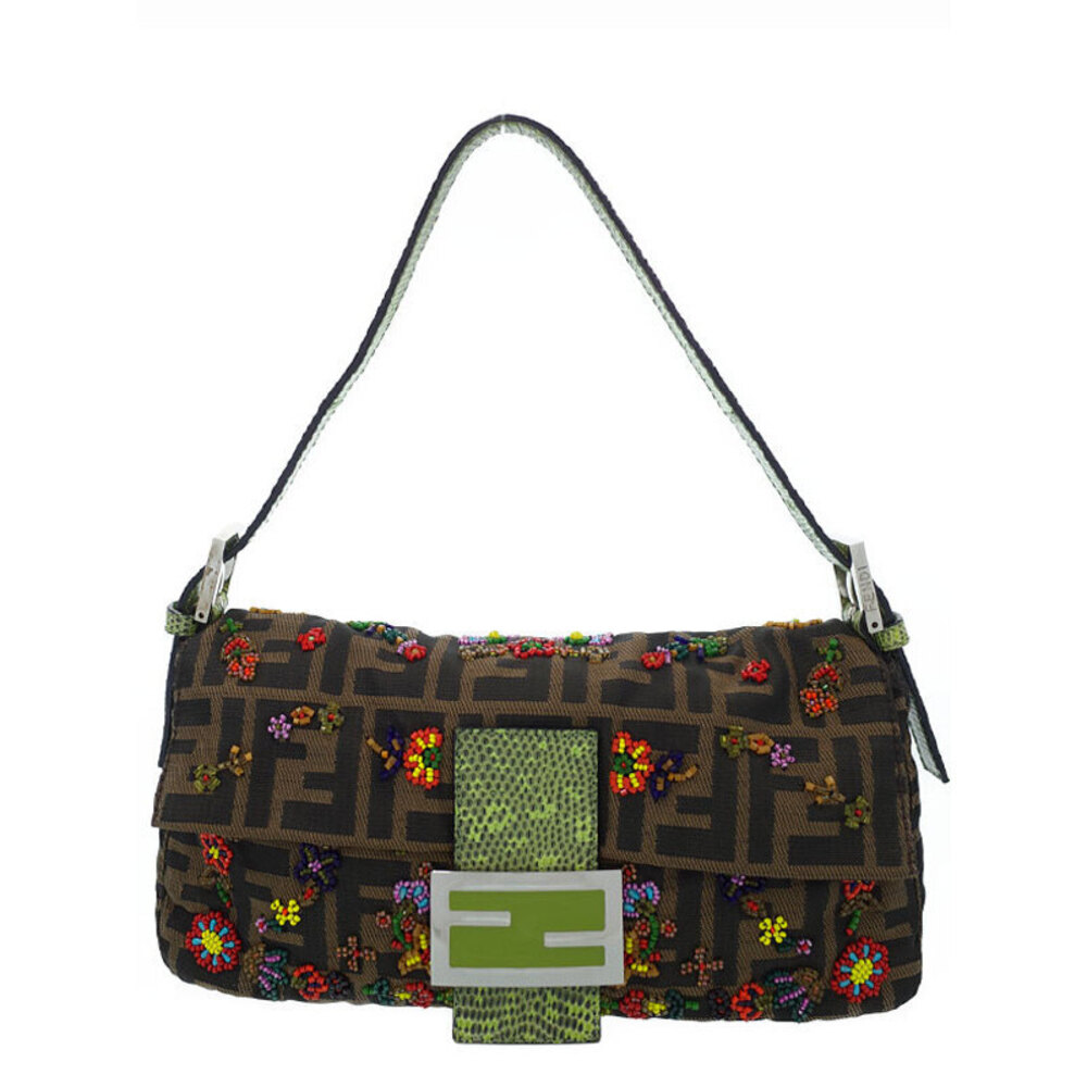 FENDI Zucca Bucket Bag Beaded Embroidery